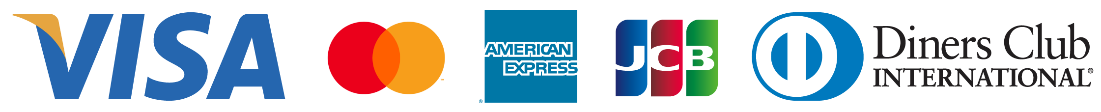 VISA MasterCard AmericanExpress(AMEX) JCB Diners
